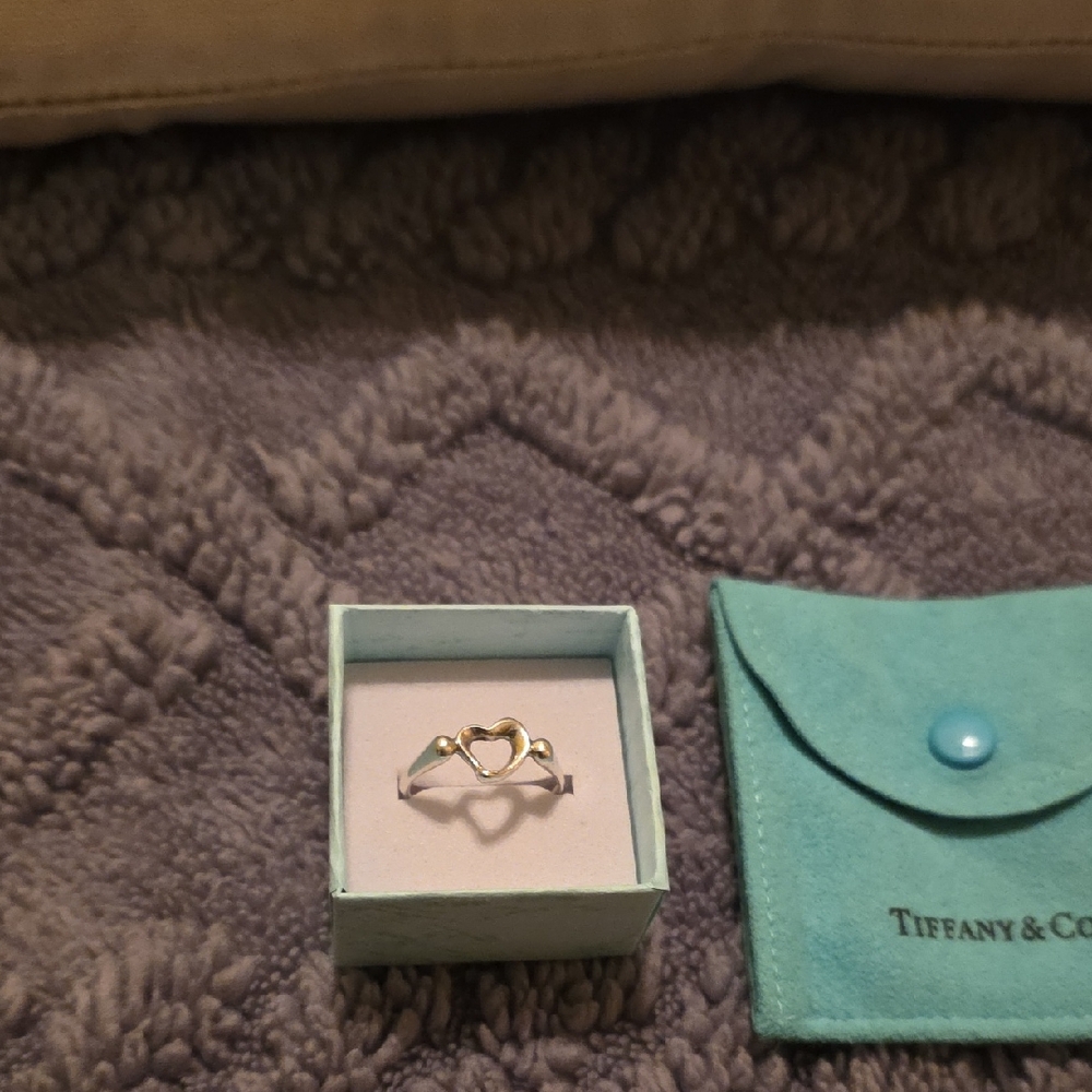 Tiffany & Co 925 Stamped Elsa Peretti Spain Heart Ring sz 6¾ FIRM ON PRICE